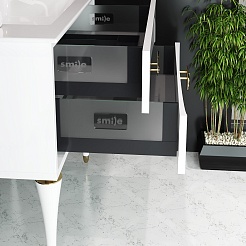 Opadiris Тумба с раковиной Ибица 90 белая/золото – фотография-7